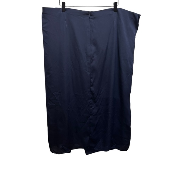 Pennington’s Satin Wrap Midi Skirt Navy Blue Size 22 - Picture 5 of 12